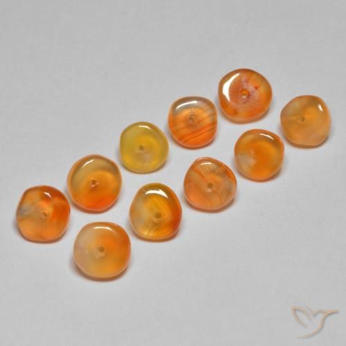 Corniola naturale arancione da 5,07 ct, forma fantasia, traslucido
