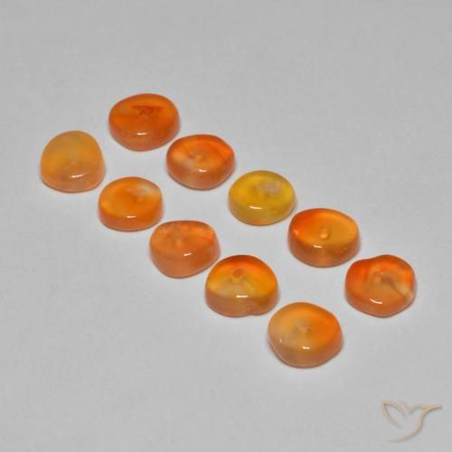 Corniola naturale arancione da 5,07 ct, forma fantasia, traslucido
