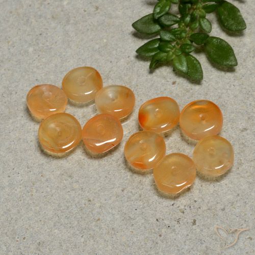 4.64ctw Naturale Arancio Medio Corniola, Taglio a fantasia, Traslucido