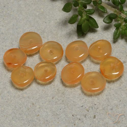 Gemme di Corniola Arancio Medio naturale da 4.00 ct, Forma fantasia, Traslucido