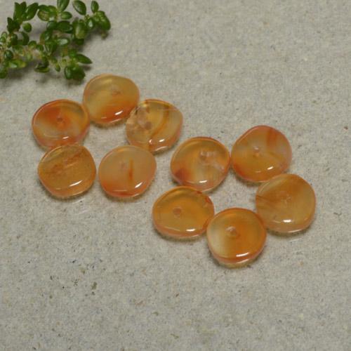 Corniola naturale arancione da 6,08 ct, forma fantasia, trasparente