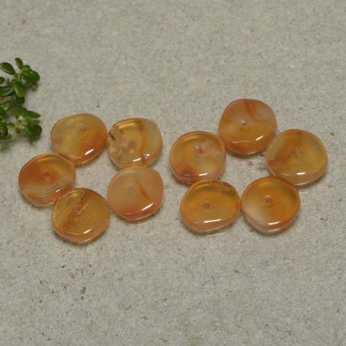 Corniola naturale arancione da 6,08 ct, forma fantasia, trasparente