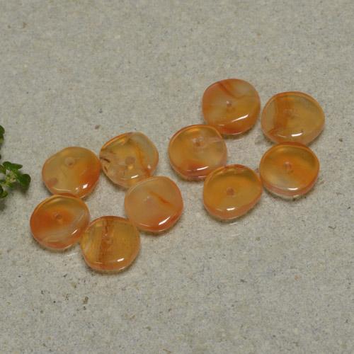 Corniola naturale arancione da 6,08 ct, forma fantasia, trasparente