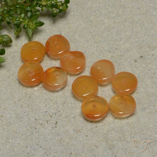 5.34ctw Naturale Arancio Medio Corniola, Taglio a fantasia, Traslucido