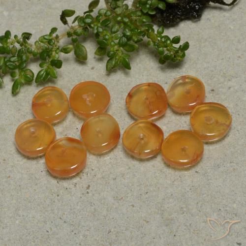 6.42ctw Naturale Arancio Medio Corniola, Taglio a fantasia, Traslucido