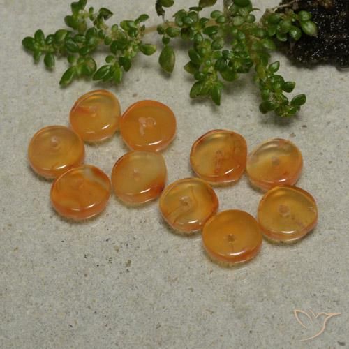 Gemme di Corniola Arancio Medio naturale da 6.42 ct, Taglio a fantasia, Traslucido