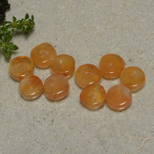 7.95ctw Naturale Arancione scuro Corniola, Taglio a fantasia, Traslucido