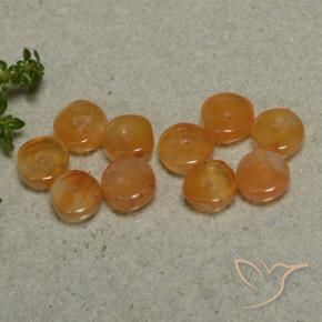 Gemme di Corniola Arancione scuro naturale da 7.95 ct, Taglio a fantasia, Traslucido