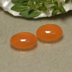 Gemme di Corniola Arancione naturale da 2.14 ct, Taglio ovale, Traslucido