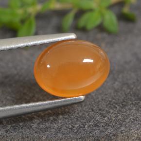 Corniola Arancio Medio naturale da 1.25 ct, Taglio ovale, Traslucido