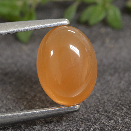 Corniola Arancione rossastra naturale da 1.40 ct, Taglio ovale, Traslucido