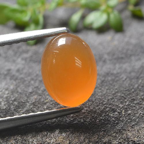 Corniola naturale arancione da 1,33 ct, taglio ovale, traslucido