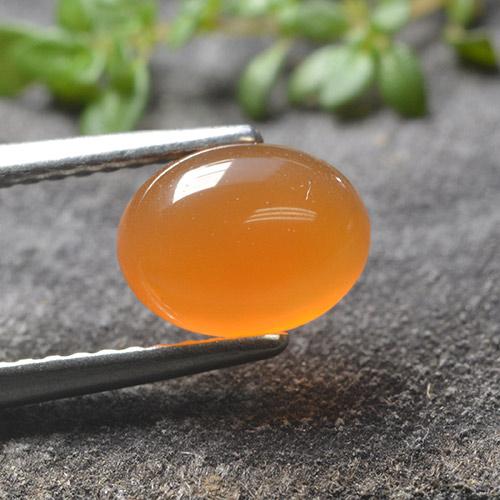 Corniola naturale arancione da 1,33 ct, taglio ovale, traslucido