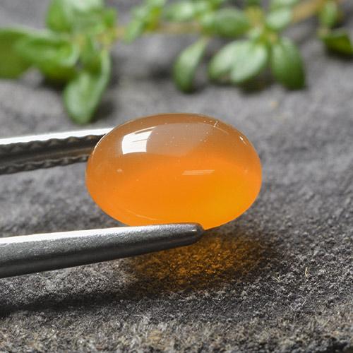 Corniola naturale arancione da 1,33 ct, taglio ovale, traslucido