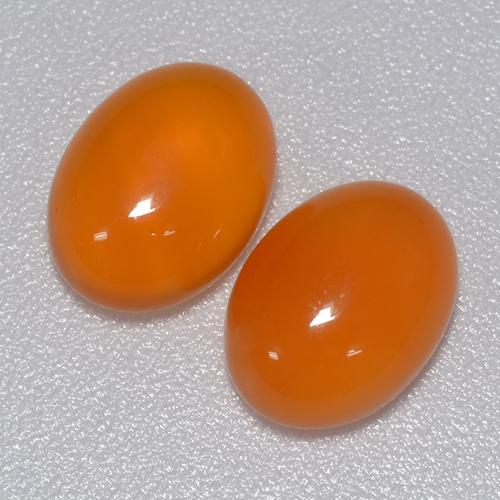 Gemme di corniola arancione rossastro naturale da 2,61 ct, taglio ovale, trasparente