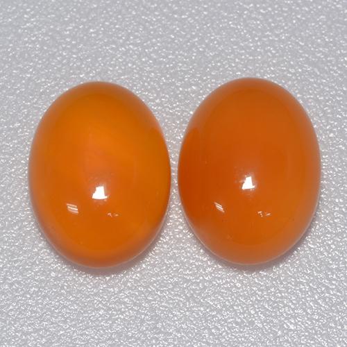 Gemme di corniola arancione rossastro naturale da 2,61 ct, taglio ovale, trasparente