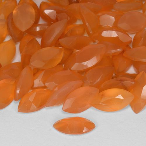 Corniola Arancione rossastra naturale da 0.51 ct, Taglio marquise, Traslucido