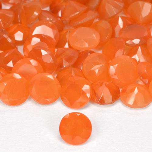 Corniola Arancione brillante naturale da 0.25 ct, Rotondo, Traslucido