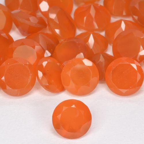 Corniola Arancione brillante naturale da 0.46 ct, Rotondo, Traslucido