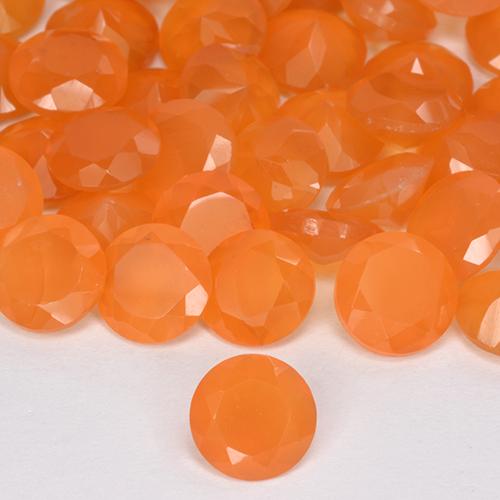Corniola Arancione brillante naturale da 0.67 ct, Rotondo, Traslucido