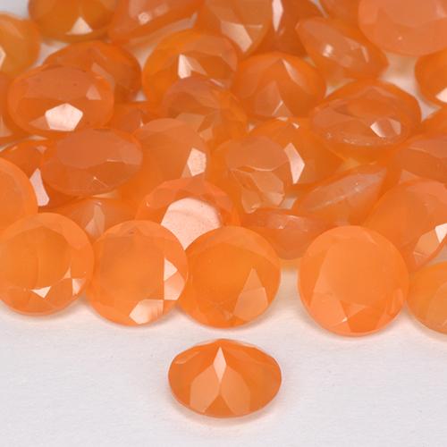 Corniola Arancione brillante naturale da 0.67 ct, Rotondo, Traslucido