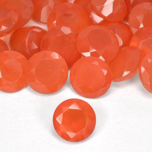 Corniola Arancia Fuoco naturale da 0.47 ct, Rotondo, Traslucido