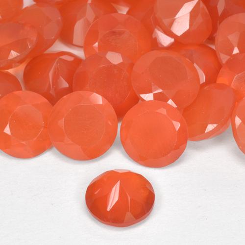 Corniola Arancia Fuoco naturale da 0.47 ct, Rotondo, Traslucido
