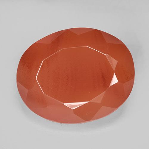 Corniola naturale arancione da 7,92 ct, taglio ovale, traslucido