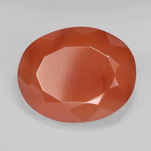 Corniola naturale arancione da 7,92 ct, taglio ovale, traslucido