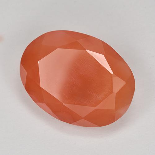 Corniola arancio medio naturale da 7,88 ct, taglio ovale, traslucido