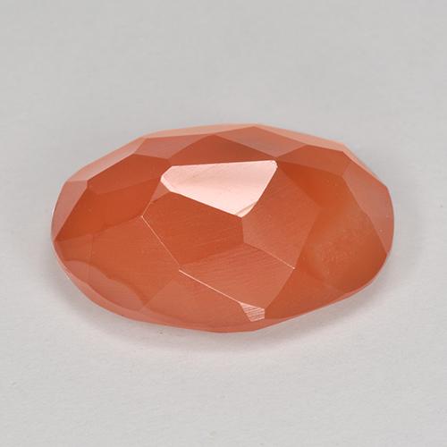 Corniola arancio medio naturale da 7,88 ct, taglio ovale, traslucido