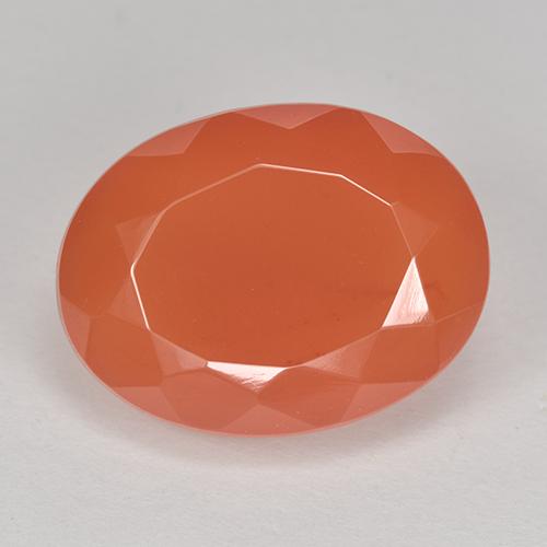 Corniola Arancione rossastra naturale da 9.50 ct, Taglio ovale, Traslucido