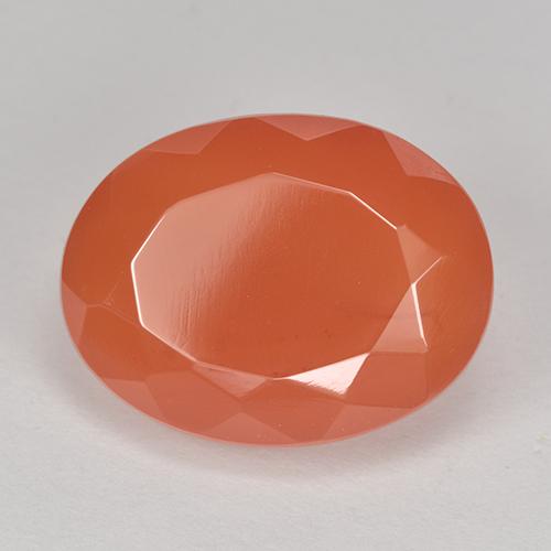 Corniola Arancione rossastra naturale da 9.50 ct, Taglio ovale, Traslucido