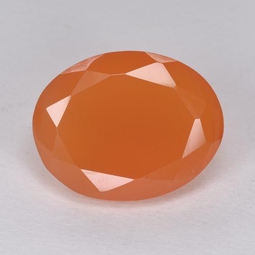 Corniola arancione brillante naturale da 6,38 ct, taglio ovale, traslucido