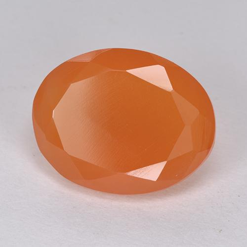 Corniola arancione brillante naturale da 6,38 ct, taglio ovale, traslucido