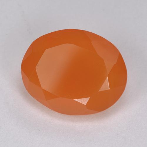 Corniola Arancio Intenso naturale da 3.90 ct, Taglio ovale, Traslucido