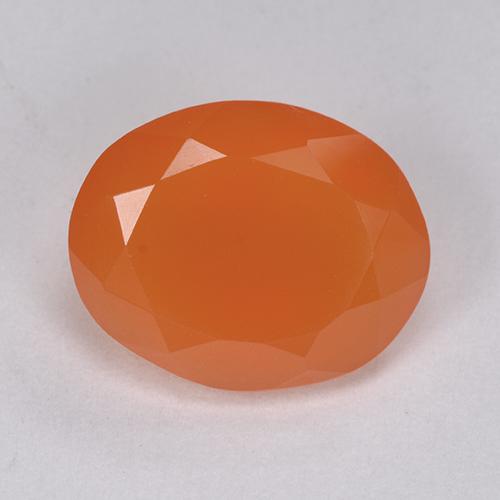 Corniola Arancio Intenso naturale da 3.90 ct, Taglio ovale, Traslucido