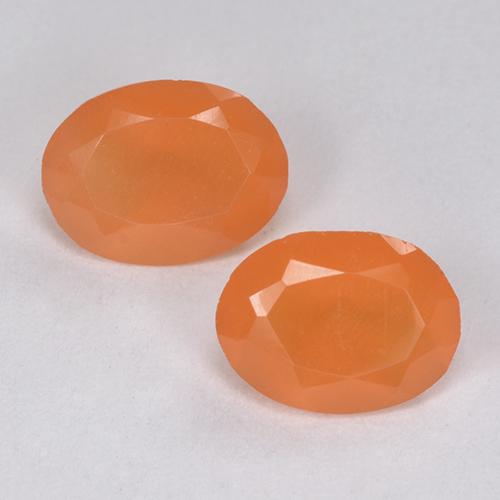 Gemme di Corniola Arancione brillante naturale da 1.80 ct, Taglio ovale, Traslucido