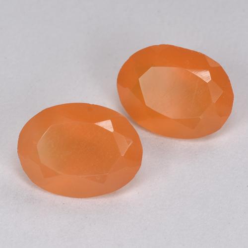 Gemme di Corniola Arancione brillante naturale da 1.80 ct, Taglio ovale, Traslucido