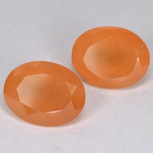 Corniola naturale arancione da 3,57 ct, taglio ovale, traslucido