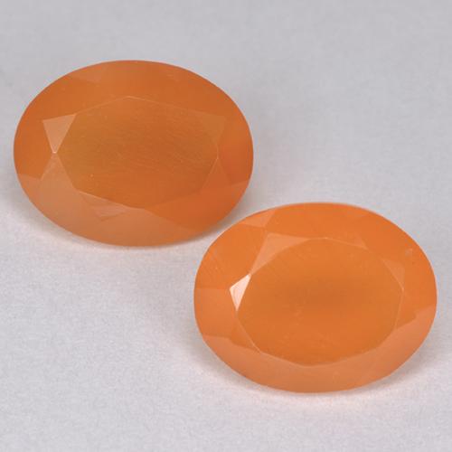 Corniola naturale arancione da 3,57 ct, taglio ovale, traslucido