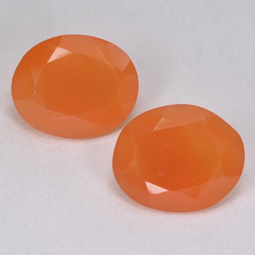 Gemme di Corniola Arancio Intenso naturale da 6.02 ct, Taglio ovale, Traslucido