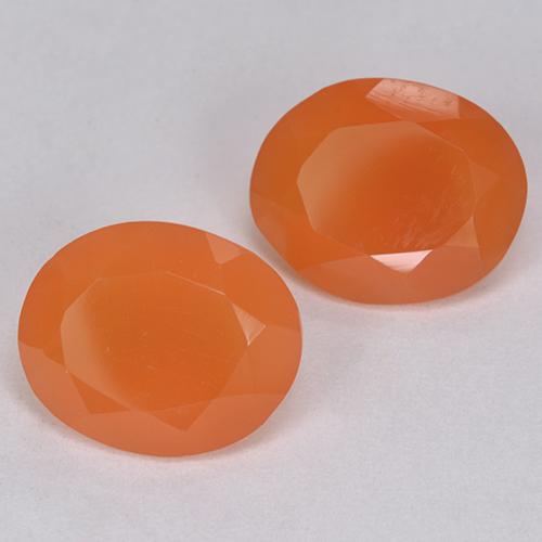 Gemme di Corniola Arancio Intenso naturale da 6.02 ct, Taglio ovale, Traslucido