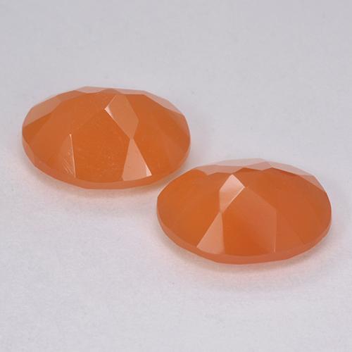 Gemme di Corniola Arancio Intenso naturale da 6.02 ct, Taglio ovale, Traslucido