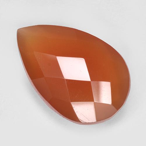 Corniola Rosso chiaro naturale da 4.63 ct, Forma a pera, Traslucido