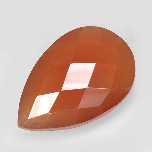 Corniola Rosso chiaro naturale da 4.63 ct, Forma a pera, Traslucido