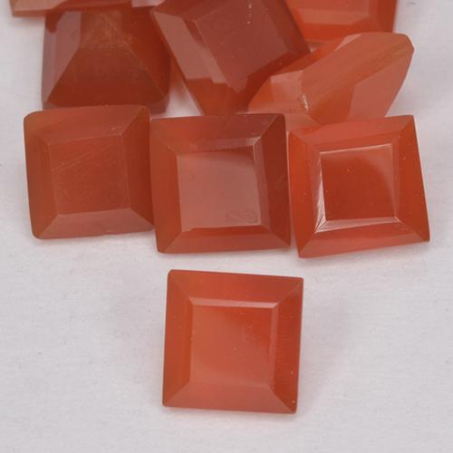 Corniola naturale rosso da 0,57 ct, quadrato, traslucido