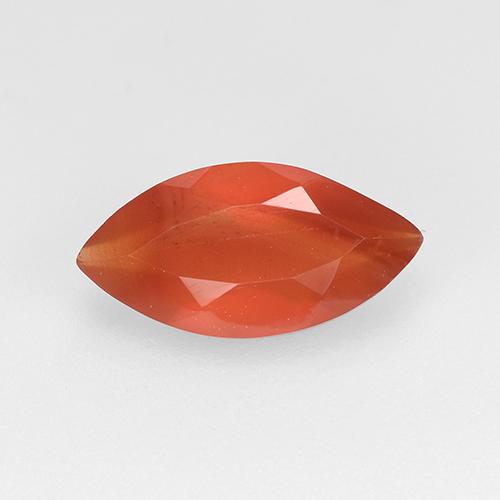 Corniola Rosso Arancione Chiaro naturale da 0.92 ct, Taglio marquise, Traslucido