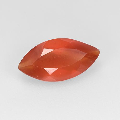 Corniola Rosso Arancione Chiaro naturale da 0.92 ct, Taglio marquise, Traslucido