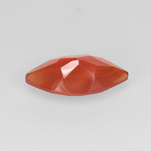 Corniola Rosso Arancione Chiaro naturale da 0.92 ct, Taglio marquise, Traslucido